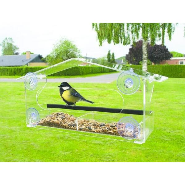Mangeoires d'oiseaux extérieures transparentes montées sur fenêtre