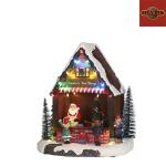 Scène de Noël avec le magasin de jouets de Santas - 24,5x18x27cm