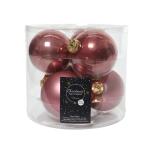 Boules de Noël en verre Ø 8 cm - rose velours