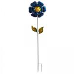 Fleur bleue décorative sur piquet