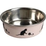 Gamelle pour chat Bella rose - Inox