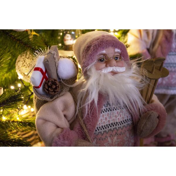  - Weihnachtsmann stehend rosa 30 cm