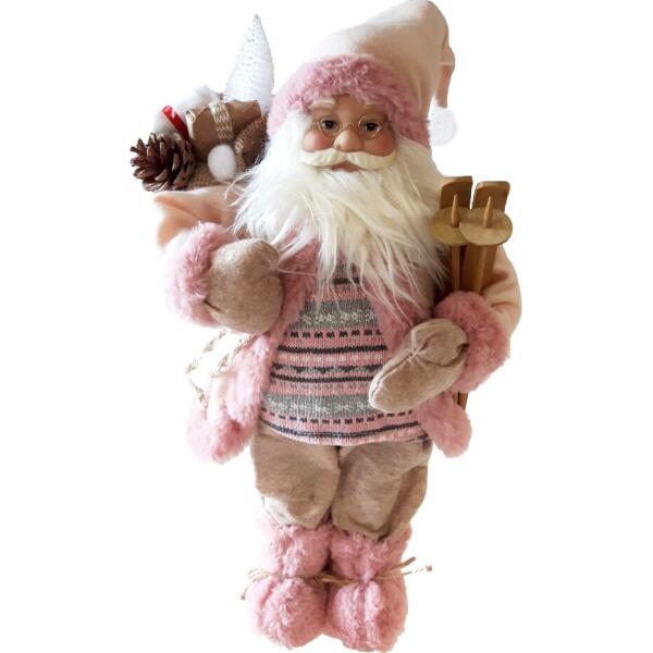 Weihnachtsmann stehend rosa 60 cm