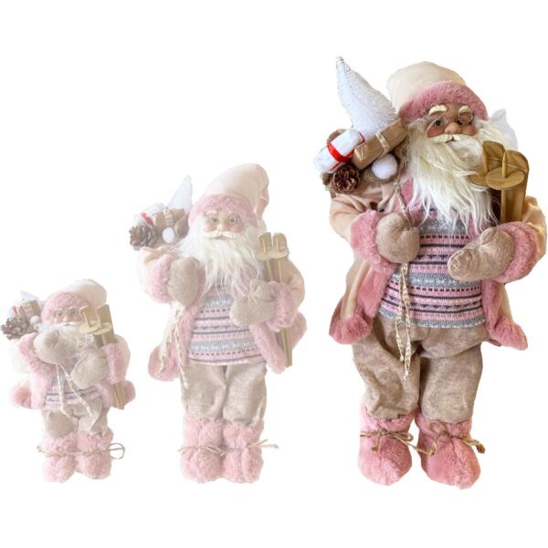 Weihnachtsmann stehend rosa 60 cm