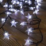 LED-Kette - 100 weiße Sterne