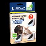 Répulsif ultrasonique Edialux souris et rats - 3 pcs